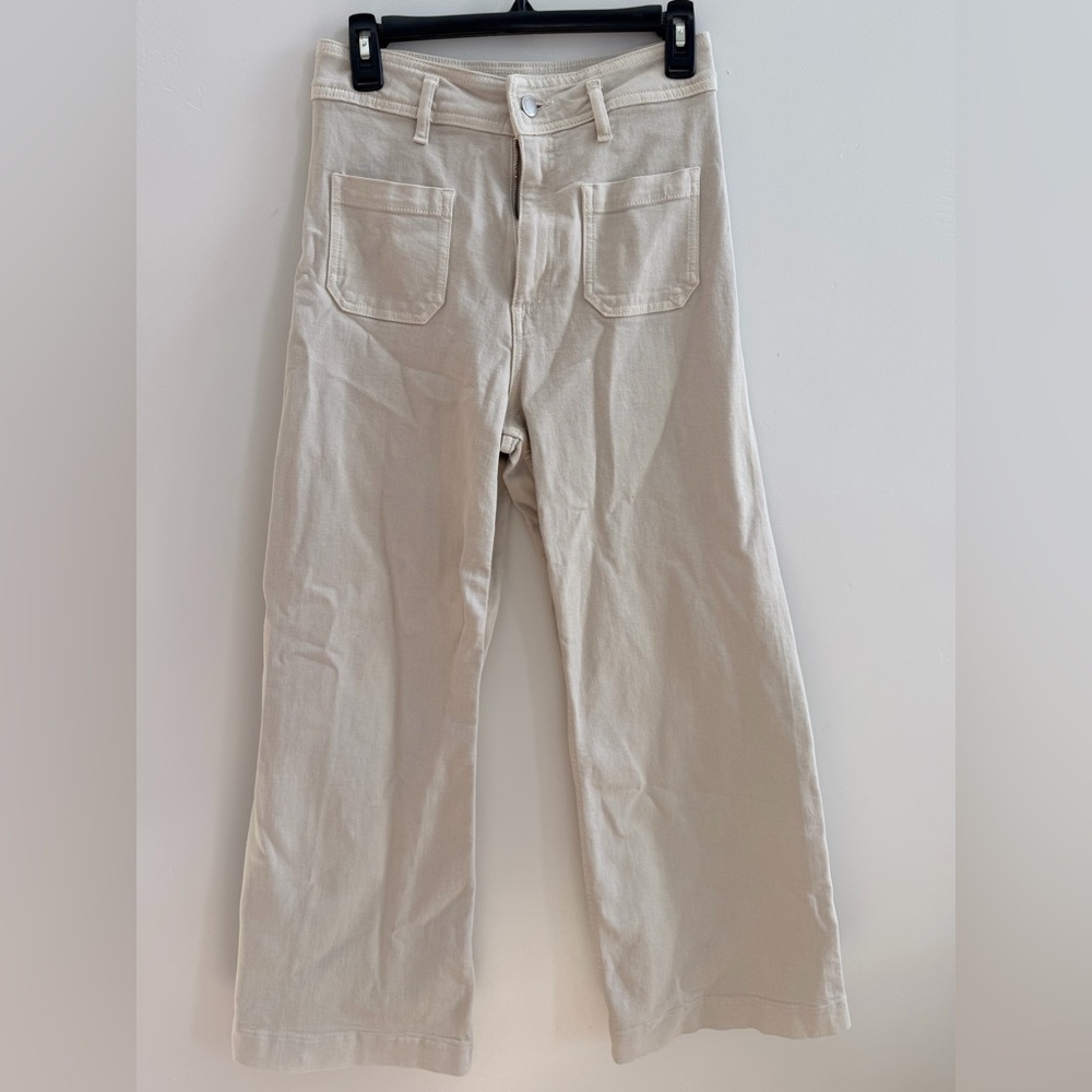 Cream off white Zara marine wide leg pants size 6